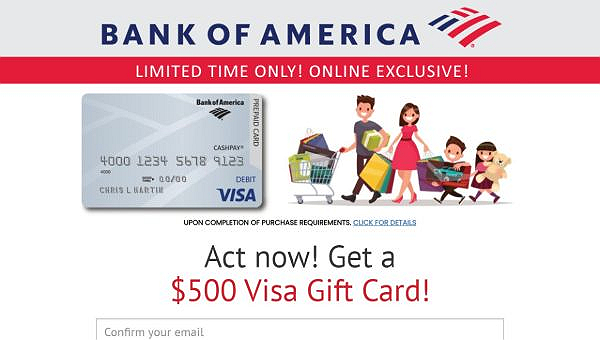 Get a $500 Bank of America